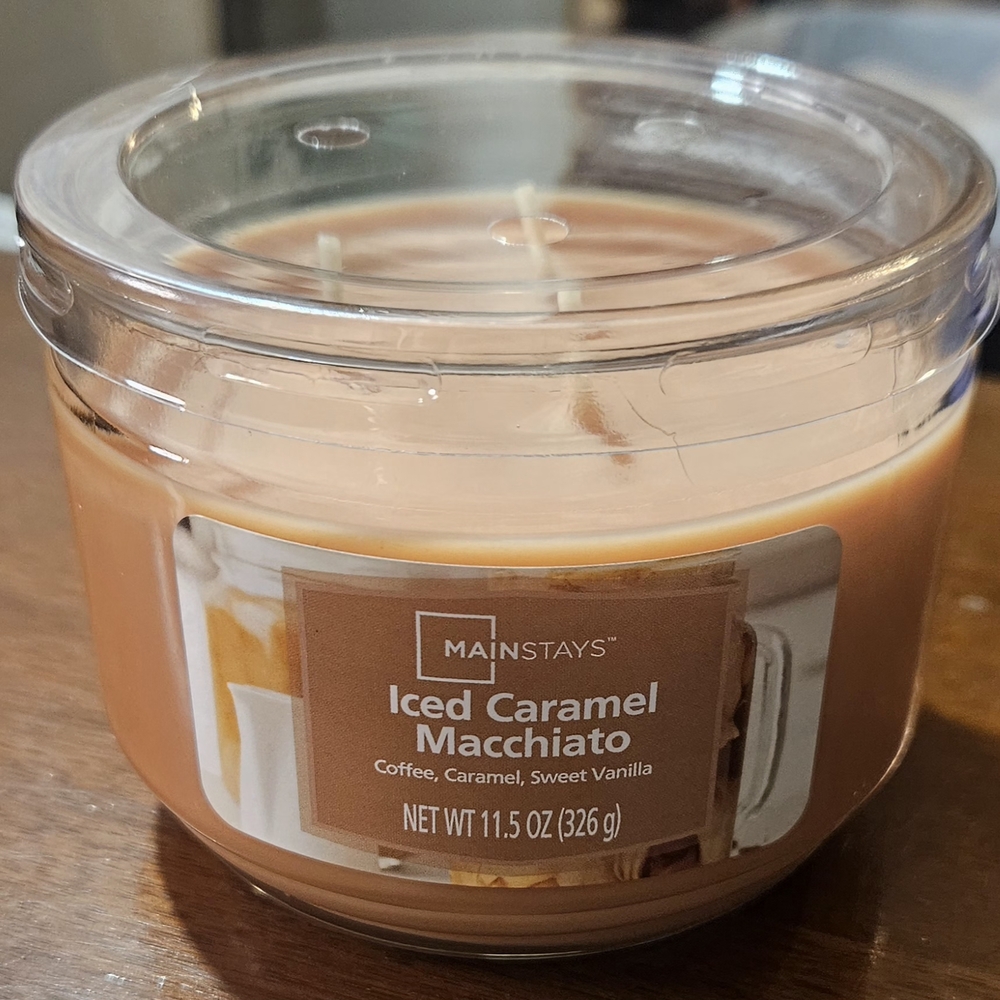 Mainstays Iced Caramel Macchiato Scented Candle - Brown
